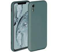 OneFlow Soft Case Compatible with Apple iPhone XR, Silicone Case, Raised Edge for Screen Protector, Dual Layer, Soft Phone Case - Petrol-Green Matte