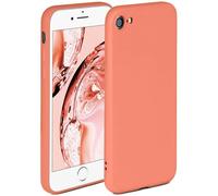 OneFlow Soft Case, Compatible with iPhone 7/8 / SE 2 (2020), Silicone Case, Raised Edge for Screen Protection, Dual Layer, Soft Phone Case, Matte Coral Red