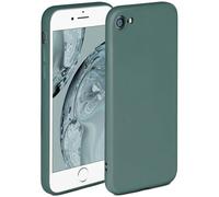 OneFlow Soft Case Compatible with iPhone 7/8/SE 2 (2020), Silicone Case Raised Edge for Screen Protector, Dual Layer, Soft Phone Case - Petrol-Green Matte