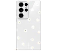 ONEFLOW Splash Cover for Samsung Galaxy S24 Ultra Case with Design Pattern, Designer Case Mobile Phone Protective Case with Camera Protection, Printed Thin Mobile Phone Case, Small Daisy