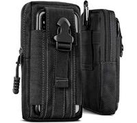 ONEFLOW Survival Case Compatible with Honor 200 Pro, Mobile Phone Belt Bag Made of Nylon with Carabiner, Tactical EDC Bag with Belt Holder, Outdoor Mobile Phone Case - Black