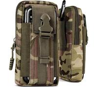 ONEFLOW Survival Case Compatible with Honor Magic V3 - Mobile Phone Belt Bag Made of Nylon with Carabiner, Tactical EDC Bag with Belt Holder, Outdoor Mobile Phone Case - Camo Green