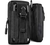 ONEFLOW Survival Case Compatible with Samsung Galaxy Z Fold 6 - Mobile Phone Belt Bag Made of Nylon with Carabiner, Tactical EDC Bag with Belt Holder, Outdoor Mobile Phone Case - Black