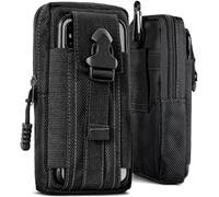 ONEFLOW Survival Case for Nokia 2660 Flip - Black Tactical EDC Phone Case with Belt Holder and Carabiner, Complete 360° Protection, Multiple Compartments for Accessories