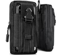 ONEFLOW Survival Case for Samsung Galaxy A53 5G Mobile Phone Belt Bag Made of Nylon with Carabiner, Tactical EDC Case with Belt Holder, Mobile Phone Case Outdoor Mobile Phone Case, Black