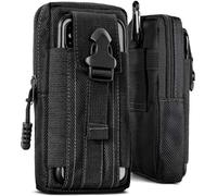 ONEFLOW Survival Case for Samsung Galaxy S23 Ultra Mobile Phone Belt Bag Made of Nylon with Carabiner, Tactical EDC Case with Belt Holder, Mobile Phone Case Outdoor Mobile Phone Case, Black