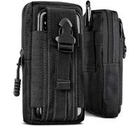 ONEFLOW Survival Case for Vivo X200 Pro Mobile Phone Belt Bag Made of Nylon with Carabiner, Tactical EDC Bag with Belt Holder, Mobile Phone Case Outdoor Mobile Phone Case, Black