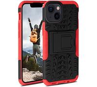 ONEFLOW Tank Case, Compatible with Apple iPhone 13 mini, Outdoor Case, Shockproof, Phone Case with Kickstand, Camera and Screen Protector, Mobile Phone Hard Case, Vulcano - Red