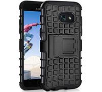 OneFlow Tank Case, Compatible with Samsung Galaxy A5 (2017), Outdoor Case, Shockproof, Phone Case with Kickstand, Camera and Screen Protector, Mobile Phone Hard Case, Obsidian - Black