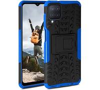 ONEFLOW Tank Case, Compatible with Samsung Galaxy M12, Outdoor Case, Shockproof, Phone Case with Kickstand, Camera and Screen Protector, Mobile Phone Hard Case, Horizon - Blue