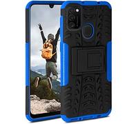 OneFlow Tank Case, Compatible with Samsung Galaxy M21, Outdoor Case, Shockproof, Phone Case with Kickstand, Camera and Screen Protector, Mobile Phone Hard Case, Horizon - Blue