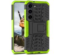ONEFLOW Tank Case Compatible with Samsung Galaxy S23 - Outdoor Shockproof Mobile Phone Case with Stand, Camera and Screen Protector, Mobile Phone Hard Case Armoured Phone Cover, Lime - Green