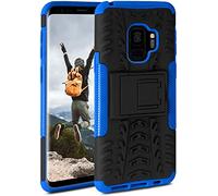 OneFlow Tank Case, Compatible with Samsung Galaxy S9, Outdoor Case, Shockproof, Phone Case with Kickstand, Camera and Screen Protector, Mobile Phone Hard Case, Horizon - Blue