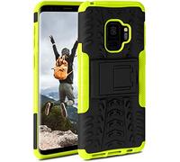 OneFlow Tank Case, Compatible with Samsung Galaxy S9, Outdoor Case, Shockproof, Phone Case with Kickstand, Camera and Screen Protector, Mobile Phone Hard Case, Lime - Green