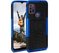 ONEFLOW Tank Case for Motorola Moto G10 / G30 Outdoor Sturdy Armour Case with Camera and Screen Protection, Secure Mobile Phone Case, TPU Mobile Phone Protective Case with Stand, Blue / Black