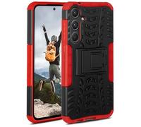 ONEFLOW Tank Case for Samsung Galaxy A55 5G Outdoor Sturdy Armour Case with Camera and Screen Protection, Secure Mobile Phone Case, TPU Mobile Phone Protective Case with Stand, Red / Black