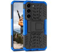 ONEFLOW Tank Phone Case and Phone Cover Compatible with Samsung Galaxy S23 Plus, Outdoor Shockproof, Mobile Phone Case with Stand, Camera and Screen Protector, Hard Case, Horizon - Blue