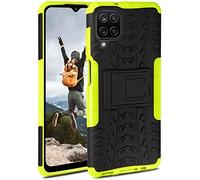ONEFLOW Tank Phone Case, Phone Cover Compatible with Samsung Galaxy A12 - Outdoor Shockproof Mobile Phone Case with Stand, Camera and Screen Protection, Hard Armoured Case, Lime - Green