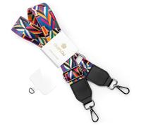 ONEFLOW Universal Mobile Phone Chain without Case for Hanging, Removable Chain with 2 Carabiners, Mobile Phone Strap, Extra Wide Adjustable Length, Crossbody Nylon Mobile Phone Strap, Chainless Rebel