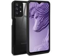 ONEFLOW Vanguard Case Compatible with Samsung Galaxy A32 5G Case with Screen and Camera Protection, Hybrid Protective Silicone and TPU Shockproof Mobile Phone Case Transparent - Black