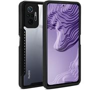 ONEFLOW Vanguard Phone Cases, Phone Cover Case Compatible with Xiaomi Redmi Note 10 Pro with Screen and Camera Protection, Hybrid Protective Silicone and TPU Shockproof Transparent - Black