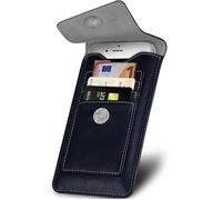 ONEFLOW Zeal Case Compatible with Honor Magic V3 Case with Card Slot 360 Degree All-Round Protection Belt Bag, Vegan Leather Sleeve Mobile Phone Case Belt Clip Holder - Navy