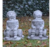 ONEFOLD - Bill and Ben Garden Statue Ornament/Hand Cast Stone Garden Ornament/Home Patio Conservatory Decor