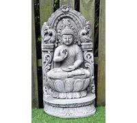ONEFOLD - LARGE BUDDHA WALL PLAQUE - HAND CAST STONE GARDEN ORNAMENT/PLAQUE/STATUE