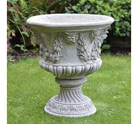ONEFOLD - LARGE GARDEN VASE URN | SATYR STONE PLANTER | DETAILED HAND CAST STONE GARDEN ORNAMENT | 45 KG