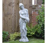 ONEFOLD Large Roman Water Goddess Stone Garden Statue, Hand Cast Stone Garden Ornament, Perfect for Home Garden, Patio, or Conservatory, 120 cm Tall