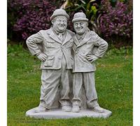 ONEFOLD Laurel and Hardy Stone Garden Statue Ornament and Garden Sculpture Hand Cast