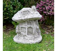 ONEFOLD Stone Fairy Mushroom House Ornament Outdoor Garden Sculpture