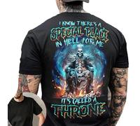 oneforus Men's Knight Templar T-Shirt Summer Round Neck Short Sleeve Casual 3D Printed Skeleton Pattern T-Shirts