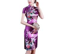 oneforus Women Evening Party Cheongsam Dress Traditional Chinese Slim Classic Qipao Dresses S-6XL