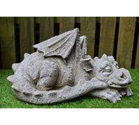 ONEFROLD - SLEEPING COMIC DRAGON - HAND CAST STONE GARDEN ORNAMENT/STATUE/SCULPTURE