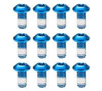 OneGas 12PCS Stainless Steel Bike Screw,M5 x 10mm Disc Brake Rotor Bolts,Bicycle Rotor Screws, Bicycle Disc Brake Rotor Bolts Nuts Torx T25 Head(Blue)