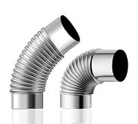 OneGas 2Pack Stove Pipe Elbow, (90+45 Degree) Furnace Elbow,Chimney Stainless Steel Flue for Outdoor Camping Wood Stove Accessories Pipe (Dia 2.36in/6cm)