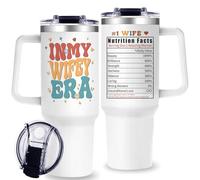 OneGemn Wifey Tumbler with Handle,Wife Gifts from Husband - 40 oz In My Wife Tumbler with Straw and Lid - Wifey Coffee Cup Gifts for Anniversary for Wives Gift for Wifte Birthday Mothers Day