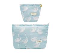ONEGenug Makeup Bag, Set 2 Cosmetic Bags, Portable Pencil Case Makeup Pouch Travel Essentials Toiletry Bags for Women Girls