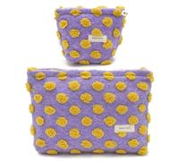 ONEGenug Makeup Bag, Set 2 Cosmetic Bags, Portable Pencil Case Makeup Pouch Travel Essentials Toiletry Bags for Women Girls