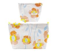 ONEGenug Makeup Bag, Set 2 Cosmetic Bags, Portable Pencil Case Makeup Pouch Travel Essentials Toiletry Bags for Women Girls