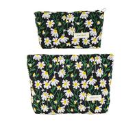 ONEGenug Makeup Bag, Set 2 Cosmetic Bags, Portable Pencil Case Makeup Pouch Travel Essentials Toiletry Bags for Women Girls