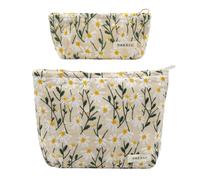 ONEGenug Makeup Bag, Set 2 Cosmetic Bags, Portable Pencil Case Makeup Pouch Travel Essentials Toiletry Bags for Women Girls