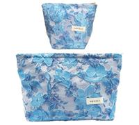ONEGenug Makeup Bag, Set 2 Cosmetic Bags, Portable Pencil Case Makeup Pouch Travel Essentials Toiletry Bags for Women Girls