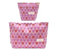 ONEGenug Makeup Bag, Set 2 Cosmetic Bags, Portable Pencil Case Makeup Pouch Travel Essentials Toiletry Bags for Women Girls