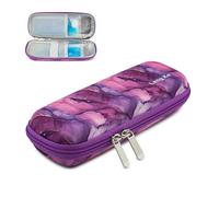 ONEGenug Portable Insulin Travel Bag, Medical Care Protector Case Organizer Medical Bag for The Diabetic (Marble Purple)