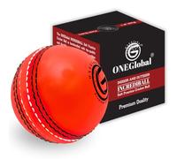 ONEGlobal Incrediball Soft Practice Cricket Ball | Outdoor & Indoor Rubber Cricket Ball With Core & Stitched Seam | For Practice, Honing Skills & Family Fun (1-Orange)