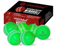 ONEGlobal Premium Windball Soft Cricket Ball | Durable & Safe, Colour Seam, True Bounce & Swing | Wind Ball for Outdoor & Indoor Practice, Coaching, Garden & Beach Games (6-Green)