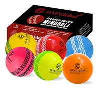 ONEGlobal Premium Windball Soft Cricket Ball | Durable & Safe, Colour Seam, True Bounce & Swing | Wind Ball for Outdoor & Indoor Practice, Coaching, Garden & Beach Games (6-Mix)