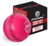 ONEGlobal Select Leather Cricket Ball | 100% Handcrafted, 156g - 5.5oz, 4-Piece Construction | Ideal for T20, Net Practice, Training etc.